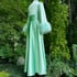 Mint Marabou-Cuffed "Beverly" Dressing Gown  Image 2