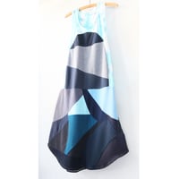 Image 3 of blues tiedye navy blue dyed patchwork adult XL L extra large courtneycourtney racerback tank dress