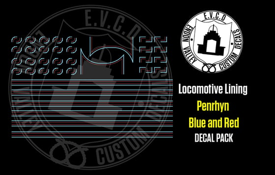 Image of Lilla / DIY Penrhyn Blue and Red Lining Decal Pack