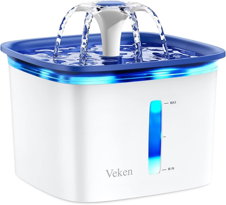 Veken 95oz/2.8L Pet Fountain, Automatic Cat Water Fountain Dog Water Dispenser with Smart Pump for C