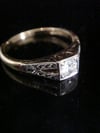 EDWARDIAN 18CT PLATINUM OLD CUT DIAMOND SOLITAIRE RING SIZE N 1/2 0.30CT