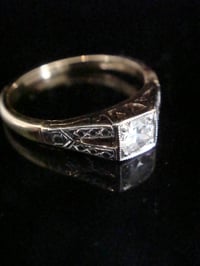 Image 2 of EDWARDIAN 18CT PLATINUM OLD CUT DIAMOND SOLITAIRE RING SIZE N 1/2 0.30CT