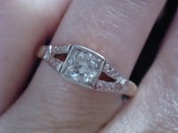 Image 4 of EDWARDIAN 18CT PLATINUM OLD CUT DIAMOND SOLITAIRE RING SIZE N 1/2 0.30CT