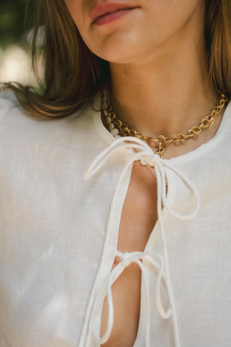 BLOUSE LIN BLANC Image 3