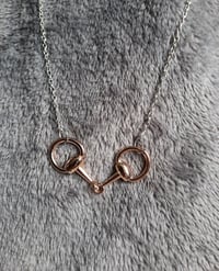Image 2 of Equestrian horse snaffle bit necklace