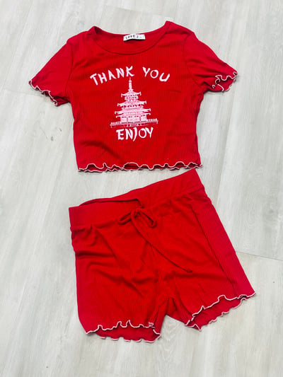 Image of 3PACK "THANK YOU" 2-PIECE SHORT SET (W-12)