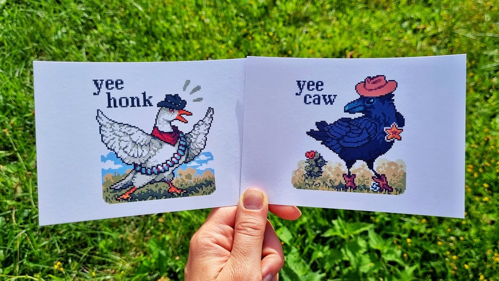Cowboy Animals - Set of 4 Postcards (choose your set)