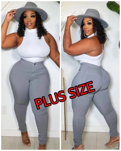 Image of 3PACK GREY PLUS SIZE SUPER STRETCH High Waisted Jeans