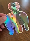 Double Butt Love Double Butthole Sticker - Holographic 3D