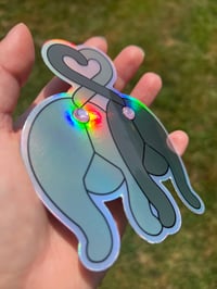 Image 4 of Double Butt Love Double Butthole Sticker - Holographic 3D