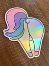 Unicorn Butthole Sticker - Holographic 3D 