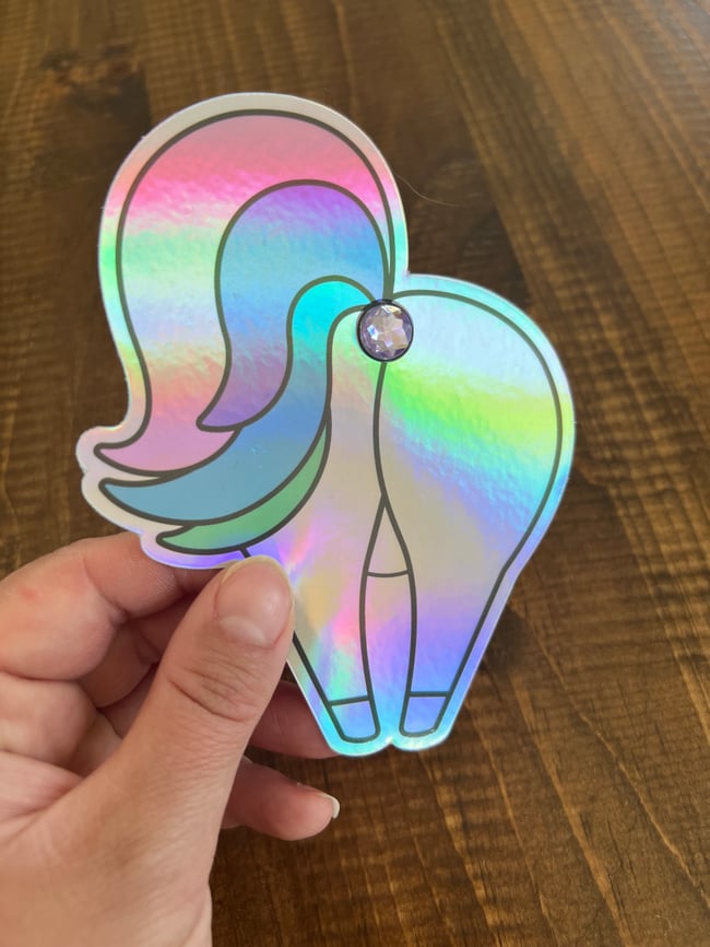 Unicorn Butthole Sticker - Holographic 3D 
