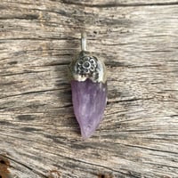 Image 1 of Amethyst Crystal Silver Pendant