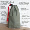 NEW! Canvas Drawstring Pouch Bag for Tools, Pencils & Pens, Phone. Upcycled fabric. Dusty Green 004 