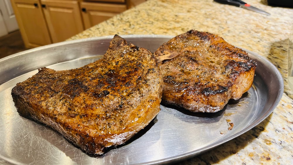 TWO- 1” Bone In Pork Chops 