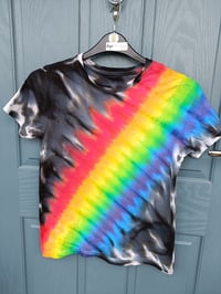 Image 2 of Diagonal striped rainbow T ~ all ages