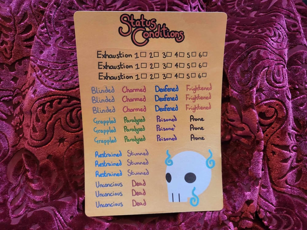 Image of Status Conditions - Sticker Sheet