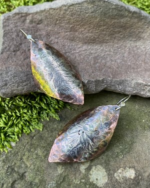 Image of Copper & Fused Sterling Silver Earrings - #7