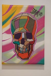 Image 1 of Original Art, "PRISMASKULL 2" Acrylic and spraypaint in Canvas