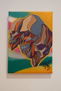 Image 1 of Original Art, "PRISMASKULL 3" Acrylic and spraypaint on Canvas