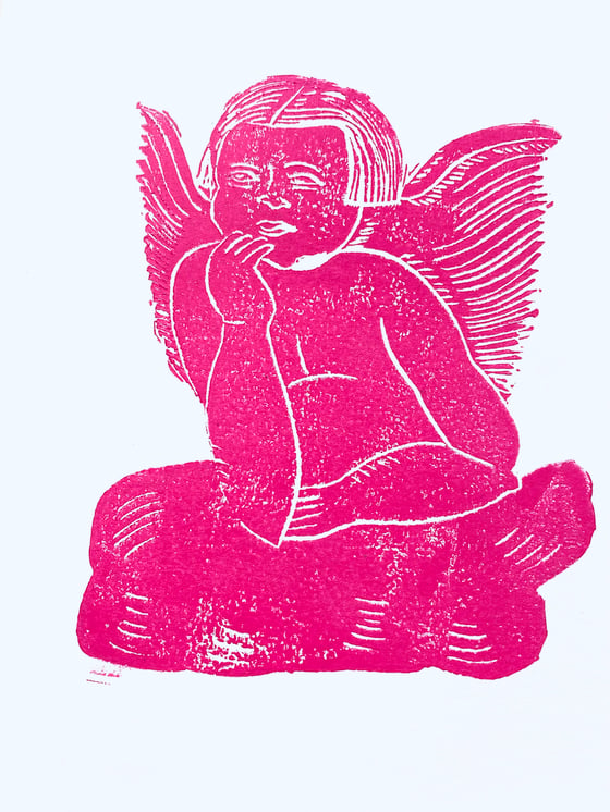 Image of Pink Angel on Cloud