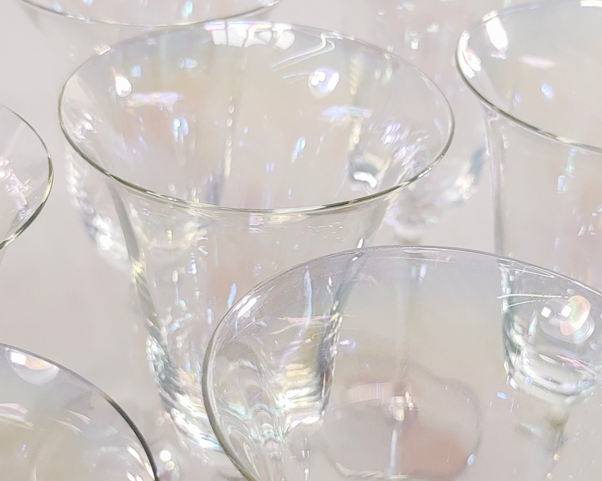 4 Elegant Hand-Blown Floral Etched Tulip Wine Glasses Crystal Clear  Industries