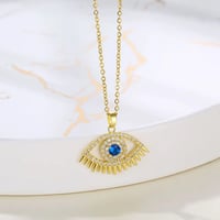 Image 1 of 18K Gold plated Evil Eye Necklace 