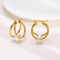 Image 1 of 18K Gold Plated Pearl Earrings