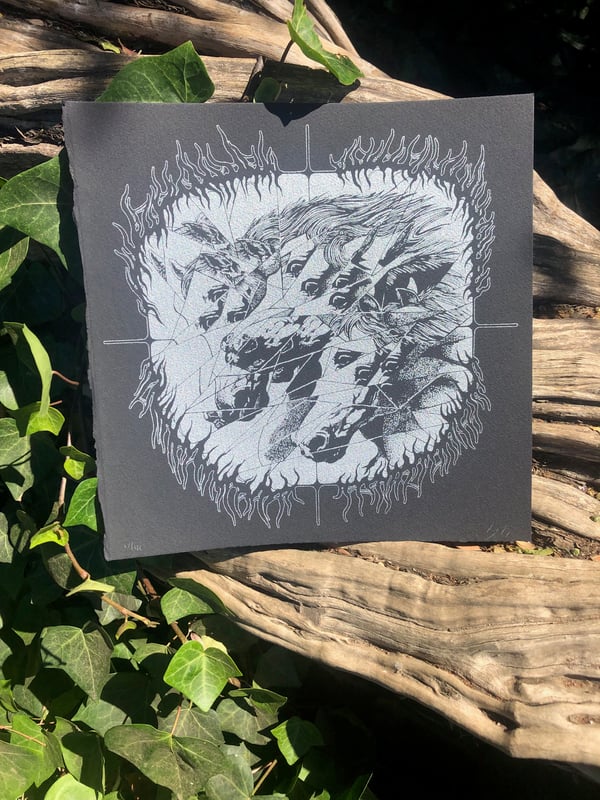 Image of Pharaoh's Horses-Silver 11x11"