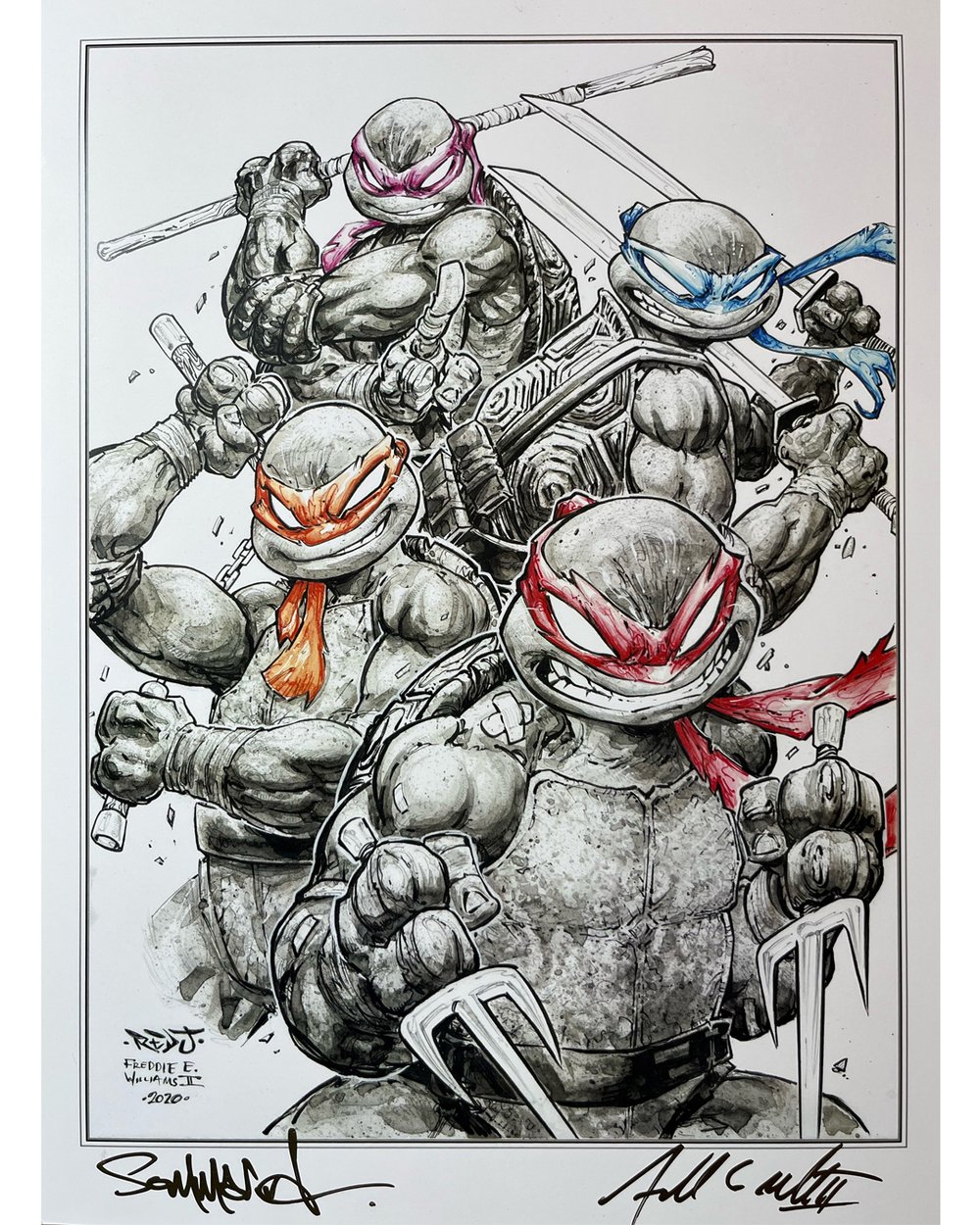 TMNT - Ninja Turtles print by Jon Sommariva and Freddie Williams II - SIGNED