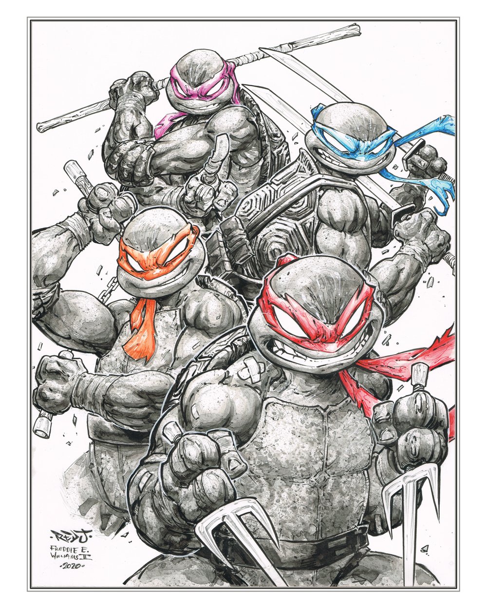 TMNT - Ninja Turtles print by Jon Sommariva and Freddie Williams II - SIGNED
