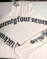 Image 3 of Dri Fit Hooded Long Sleeve - White