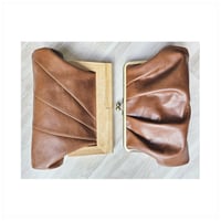 Image 1 of Cognac Leather Clutch