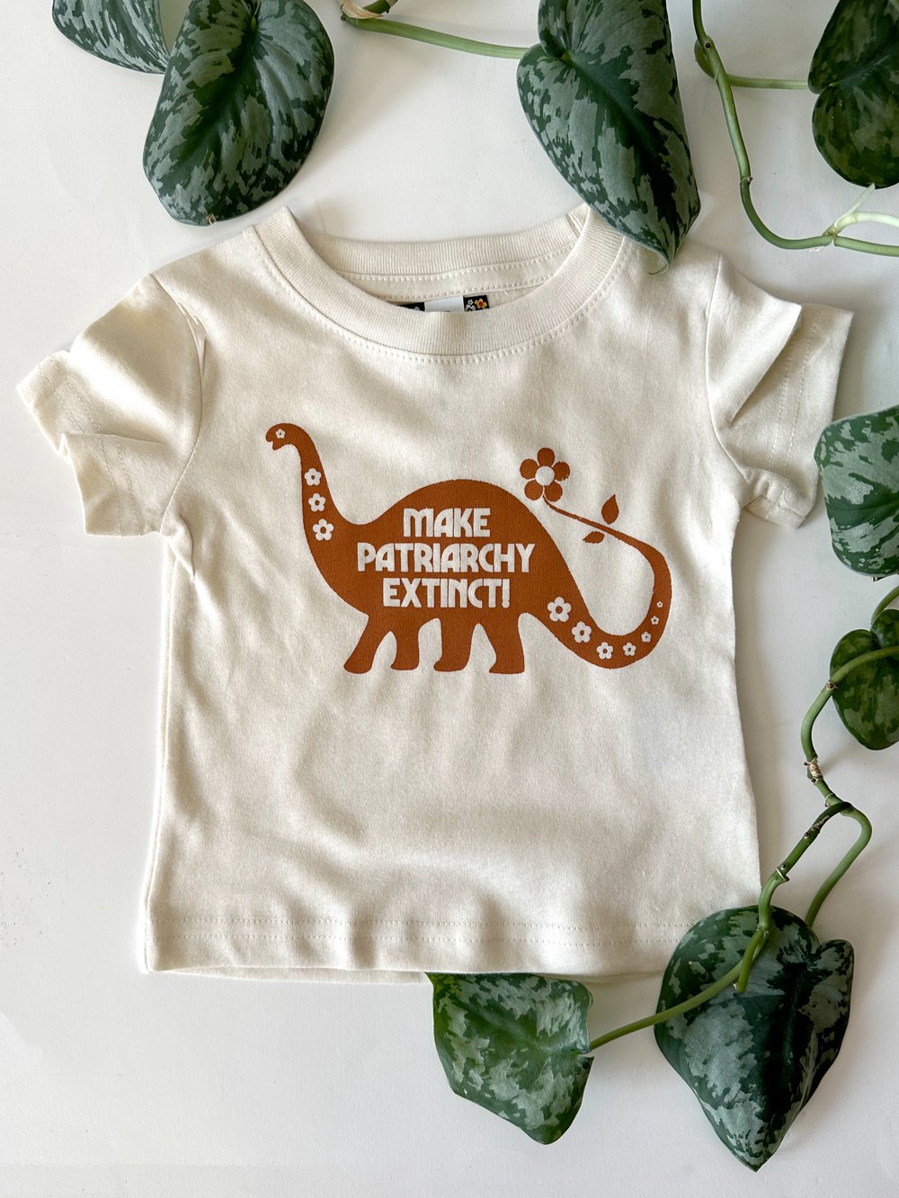 Make Patriarchy Extinct- Little Kids Dinosaur Tee