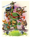 TMNT chibi with splinter and the OOZE! SIGNED print.