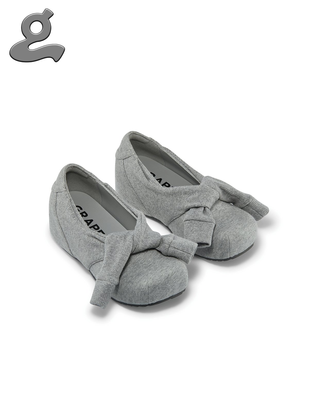 Grey Hoodie Flat Shoes “SLEEVE” | GRAPE