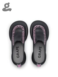 Image 2 of Black-Pink Wedge Heel Pumps “SWEATER”