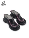 Black-Pink Wedge Heel Pumps “SWEATER”