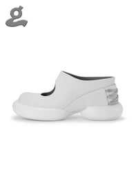 Image 3 of White Hollow Out Collar Platform Wedge Heel “CORSET”