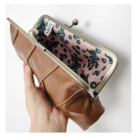 Image 2 of Cognac Mosaic Leather Clutch or Handbag