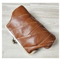 Image 4 of Cognac Mosaic Leather Clutch or Handbag