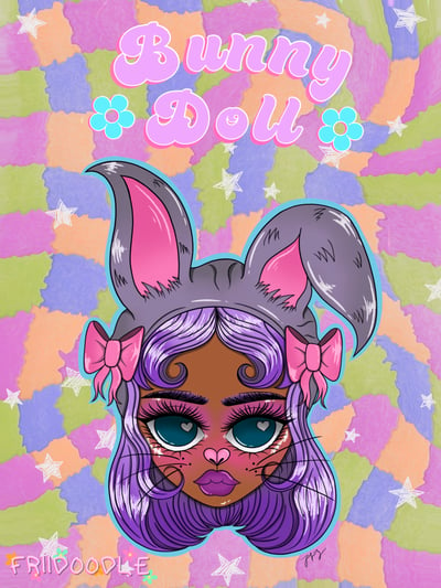 Image of Bunny Doll Print