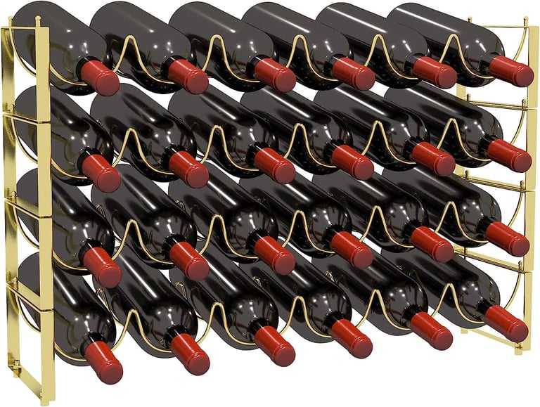 TONLEA 4 Tier Wine Rack, 3-in-1 36 Bottles Wine Storage