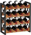Homeiju 2-in-1 Wine Rack Countertop, Small Wine Rack Organizer Holder,