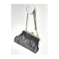 Image 1 of Mosaic Black Leather Handbag or Clutch