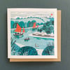 Coombe Creek Oyster Boats Greeting Card