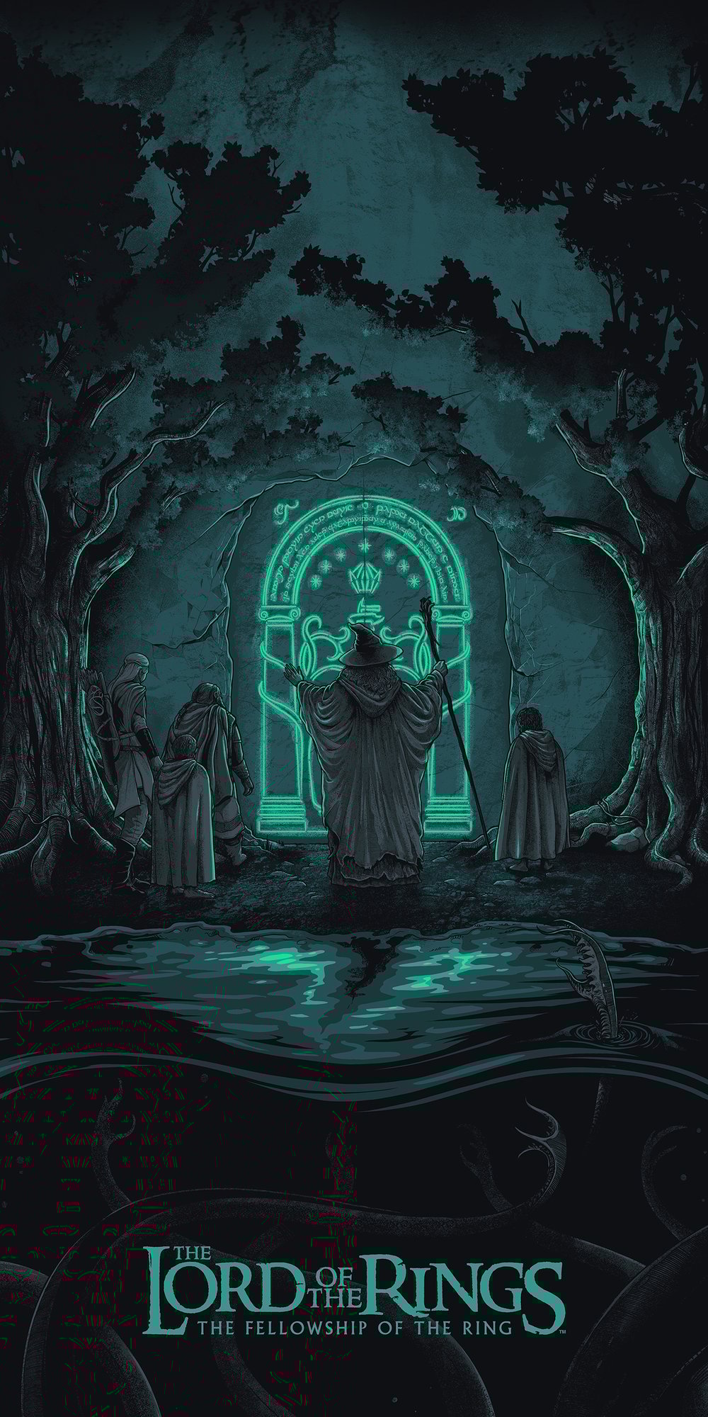 Lord Of The Rings - 18x36" (set of 3) Screenprints - Glow In The Dark