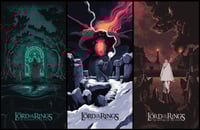 Image 1 of Lord Of The Rings - 18x36" (set of 3) Screenprints - Glow In The Dark