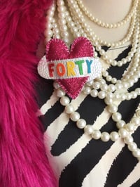 Image 1 of Glitter Heart Birthday Brooch