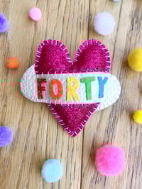 Image 3 of Glitter Heart Birthday Brooch